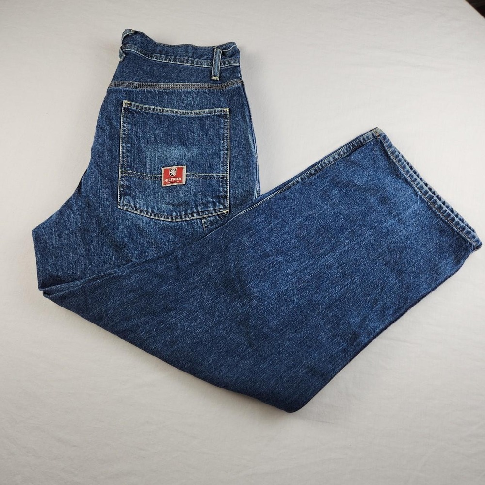 Tommy Hilfiger Red Tab Carpenter Denim Jeans Blue Baggy Y2K Skater 33x30